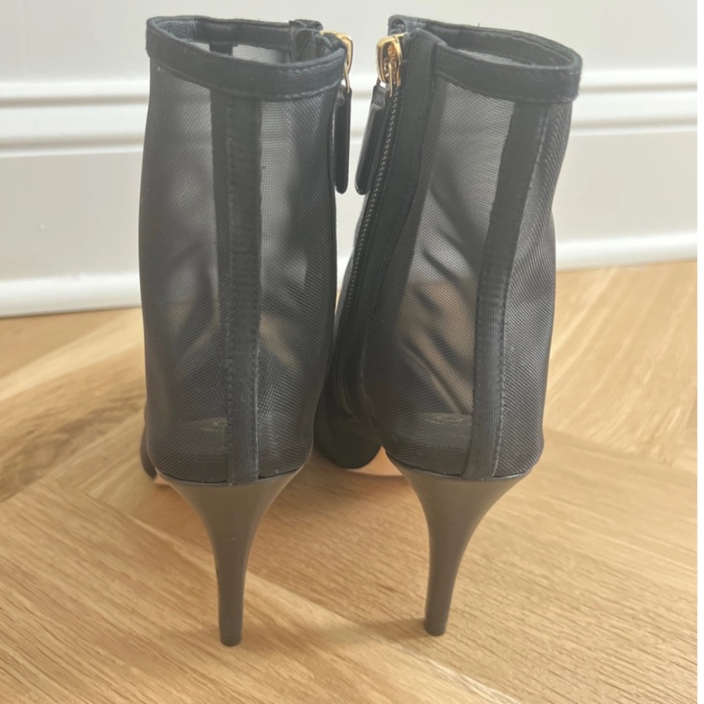 CHANEL Black Mesh Heeled Boots - Picture 5 of 7
